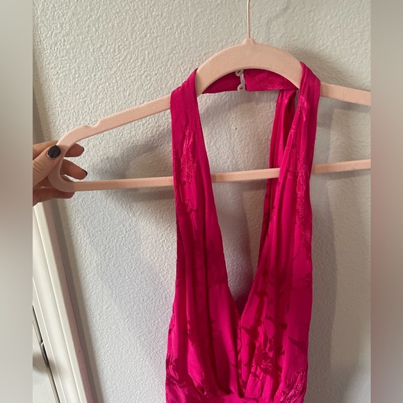 Zara JACQUARD MIDI DRESS BOW - FUCHSIA - Picture 7 of 12